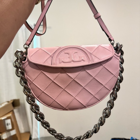Tory Burch mini soft Fleming crescent bag - Picture 3 of 8